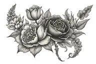 flowers symbolizing june, july, August, September birth flowers tattoo design idea