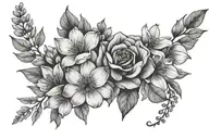flowers symbolizing june, july, August, September birth flowers tattoo design idea