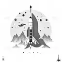 space , spacex, motivational, rocket tattoo design idea