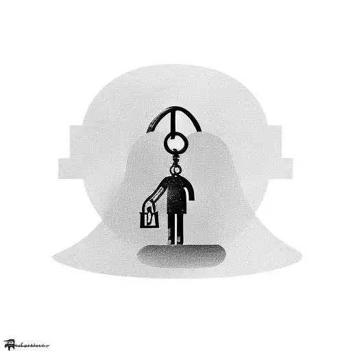 A silhouette of a person with a key in their hand, unlocking a cage tattoo design idea
