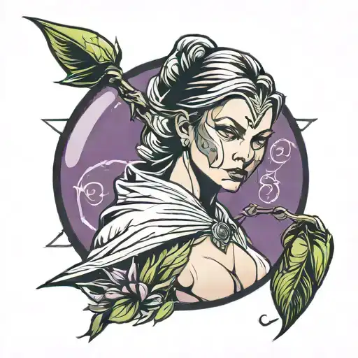 jedi woman eggplants  tattoo design idea