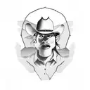 tall ugly cowboy tattoo design idea