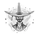 tall ugly cowboy tattoo design idea