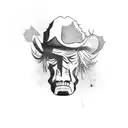 tall ugly cowboy tattoo design idea