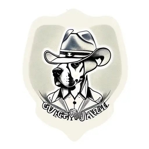 Beagle dog with cowboy hat tattoo design idea