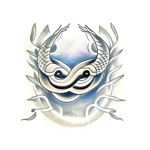 snake butterfly tattoo design idea