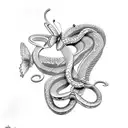 butterfly and snake tattoo design idea