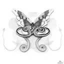 butterfly and snake tattoo design idea
