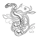 snake butterfly tattoo design idea