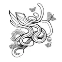 snake butterfly tattoo design idea