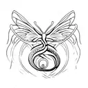 snake butterfly tattoo design idea