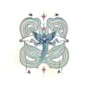 snake butterfly tattoo design idea