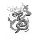 snake butterfly tattoo design idea