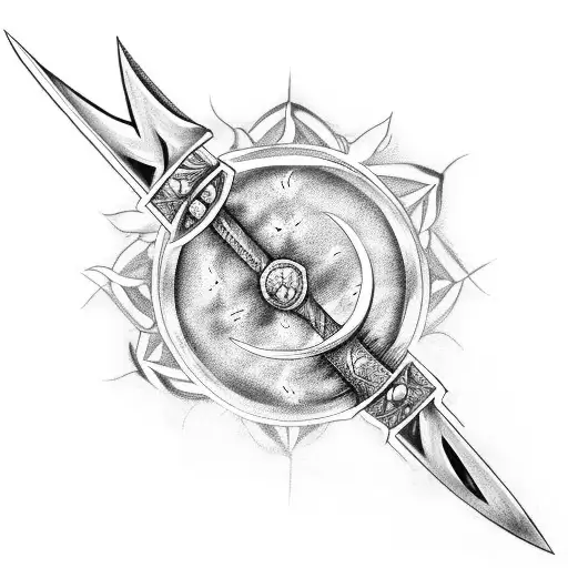 a sword with a ring of thorns around it  tattoo design idea