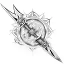a sword with a ring of thorns around it  tattoo design idea