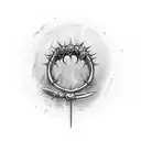 a sword with a ring of thorns around it  tattoo design idea