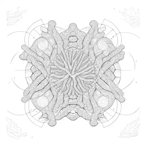 serotonin with corals tattoo design idea