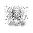 serotonin with scuba diving features  tattoo design idea