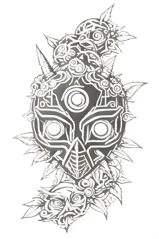 legend of Zelda majoras mask tattoo design idea