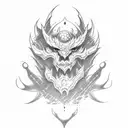 Akaza Demon Slayer tattoo design idea
