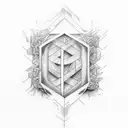 Alphabet V tattoo design idea