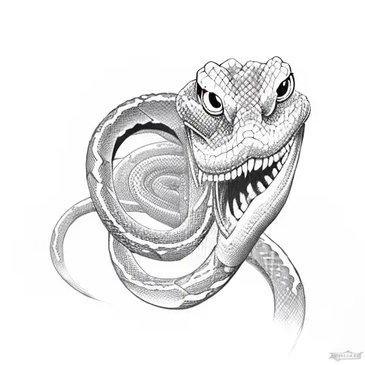 angry Snake similar what rapper yeat has tattoo design idea
