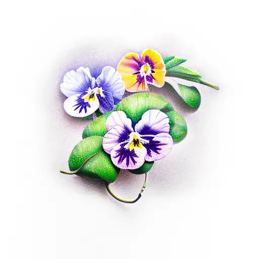 pansies, apple tree tattoo design idea