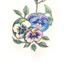 pansies, apple tree tattoo design idea