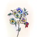 pansies, apple tree tattoo design idea