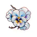 pansies, apple tree tattoo design idea