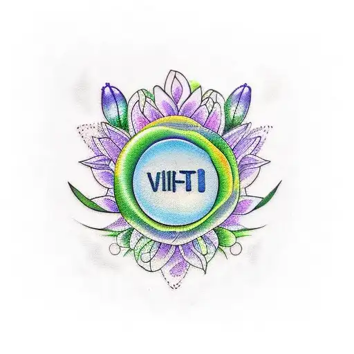 tattoo for baby girl named Noelle, larkspur and water lilies, foot print, date of birth is 07/05/2023 tattoo design idea