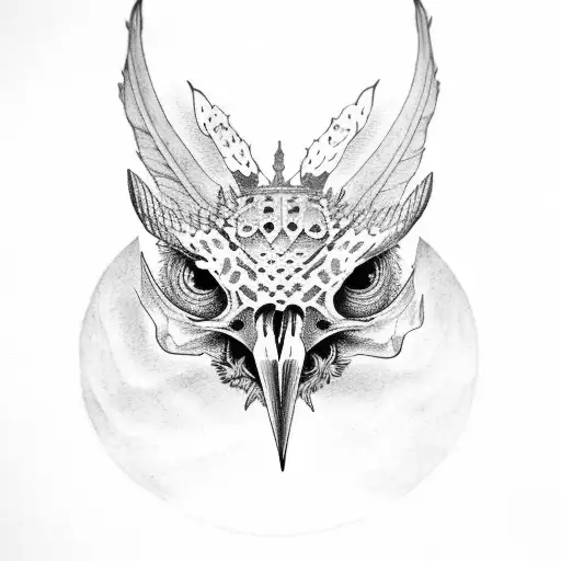 Raven skull moth RIP Taryn tattoo design idea