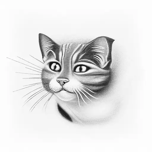 Black and grey roller coaster with a cat riding it tattoo design idea