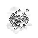 mountain with heart tattoo design idea