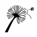 cross with dandelions  tattoo design idea