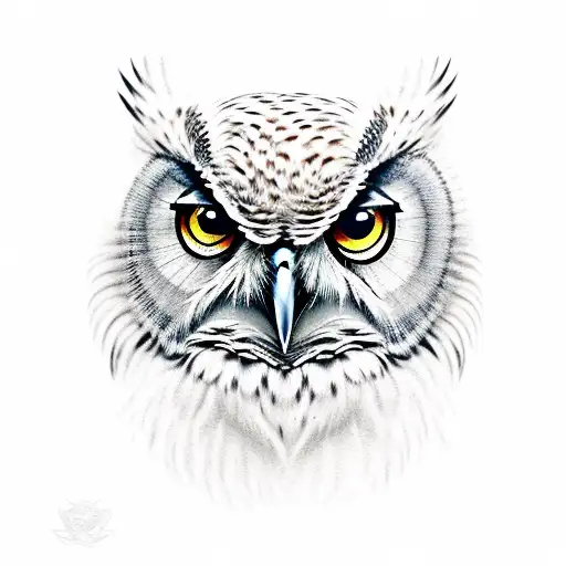 owl face mysterious tattoo design idea
