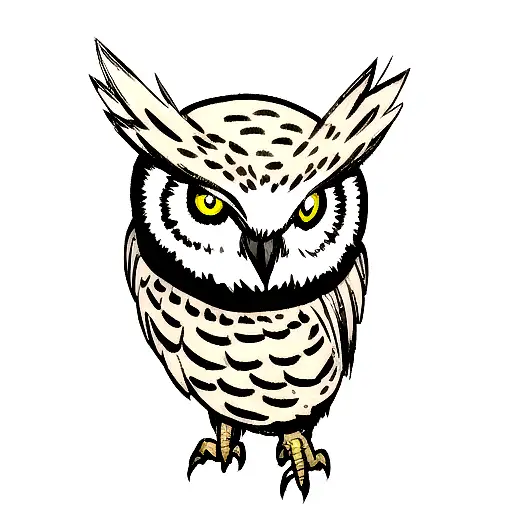 owl looking mysterious tattoo design idea