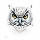owl face mysterious tattoo design idea