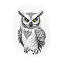 owl face mysterious tattoo design idea