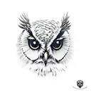 owl face mysterious tattoo design idea