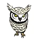 owl looking mysterious tattoo design idea