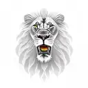 Lion snake head tattoo design idea