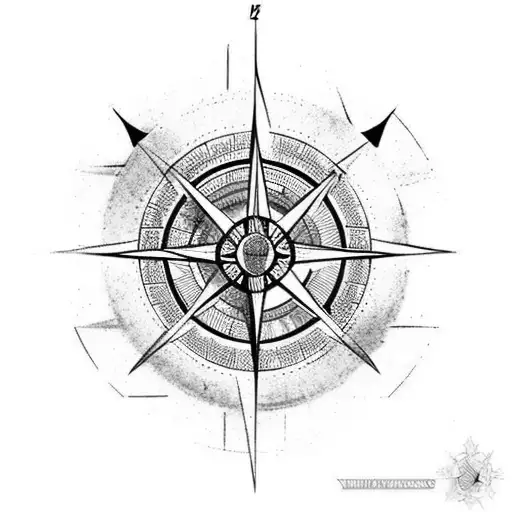 ARROW+COMPASS+BLUE+GREEN+ tattoo design idea