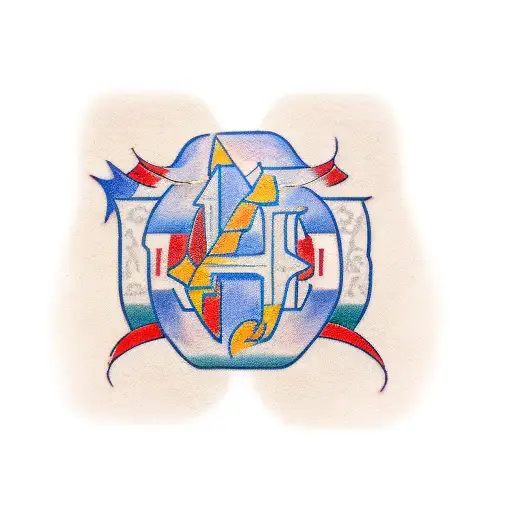 make a tattoo inspired by growing up in Fishers Indiana with the initials SD, RB, LA, NV around it tattoo design idea