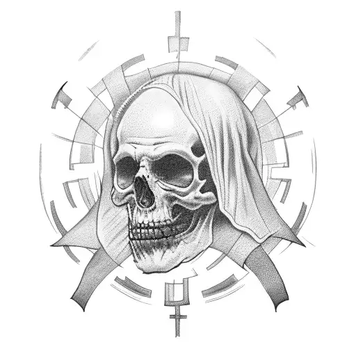 king Baldwin fading into a cross tattoo design idea