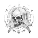 king Baldwin fading into a cross tattoo design idea