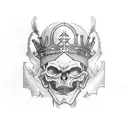 king Baldwin fading into a cross tattoo design idea