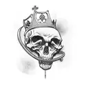 king Baldwin fading into a cross tattoo design idea