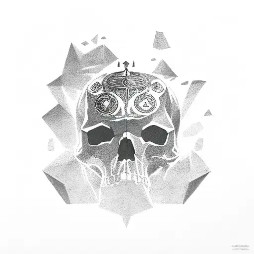 solo leveling rulers with dark skull background of shadow army  tattoo design idea