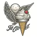 Ice cream with a bite taken with the words " it 4 O clock somewhere  tattoo design idea